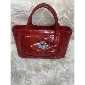 Furla Red Patent Leather Hand Bag / Tote /‎ Purse